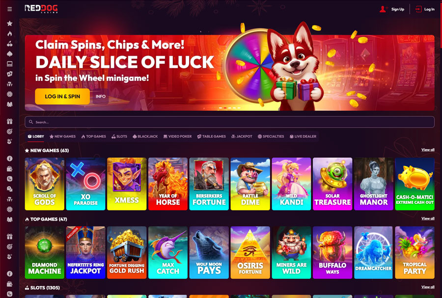 Red Dog Casino – Fee-Free BTC Deposits, Published RTPs